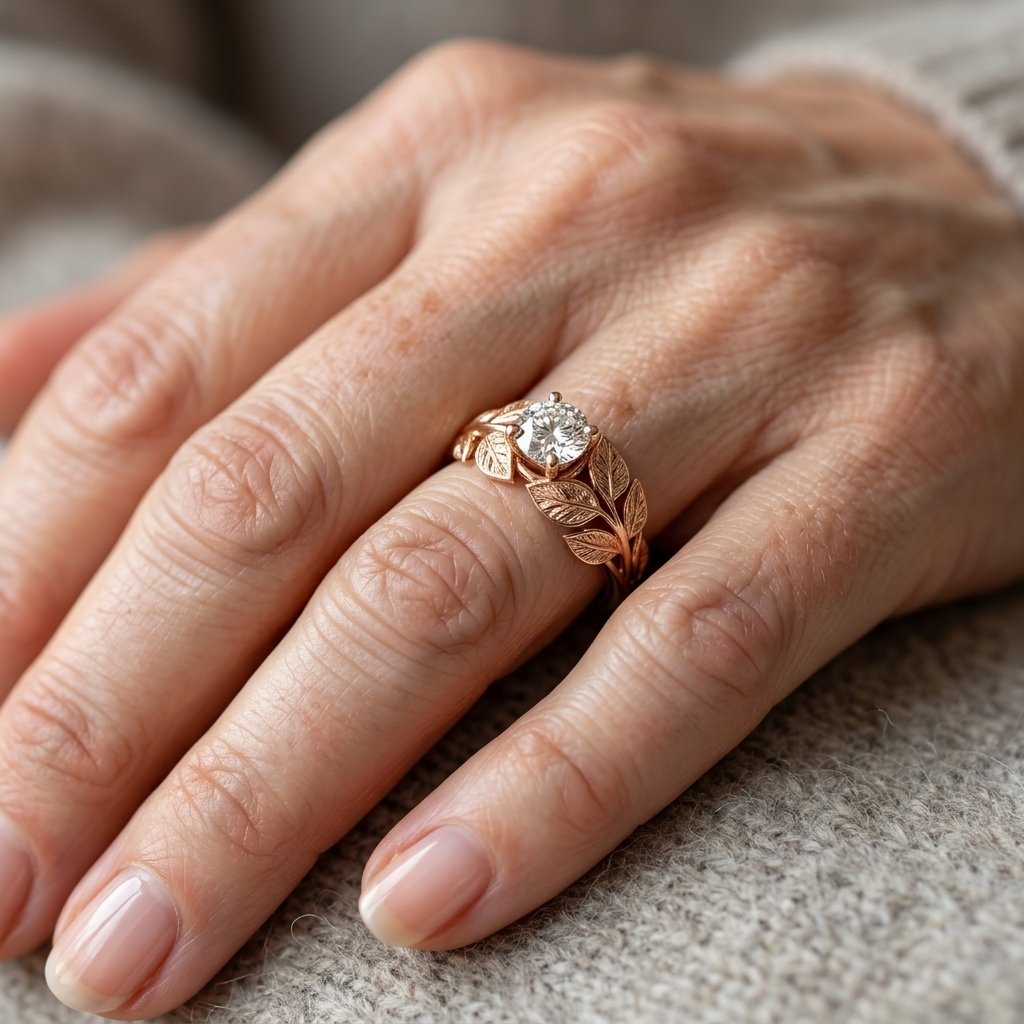 Hand Carved Floral Copper Ring