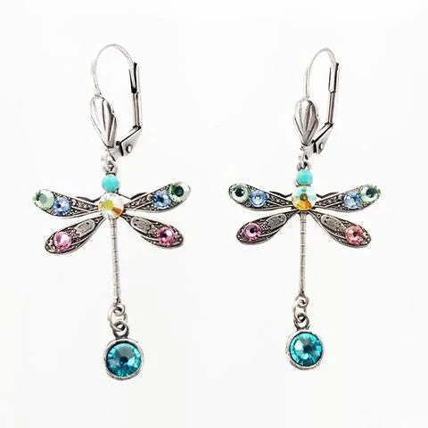 Lacey - Elegant dragonfly earrings with fine engraving
