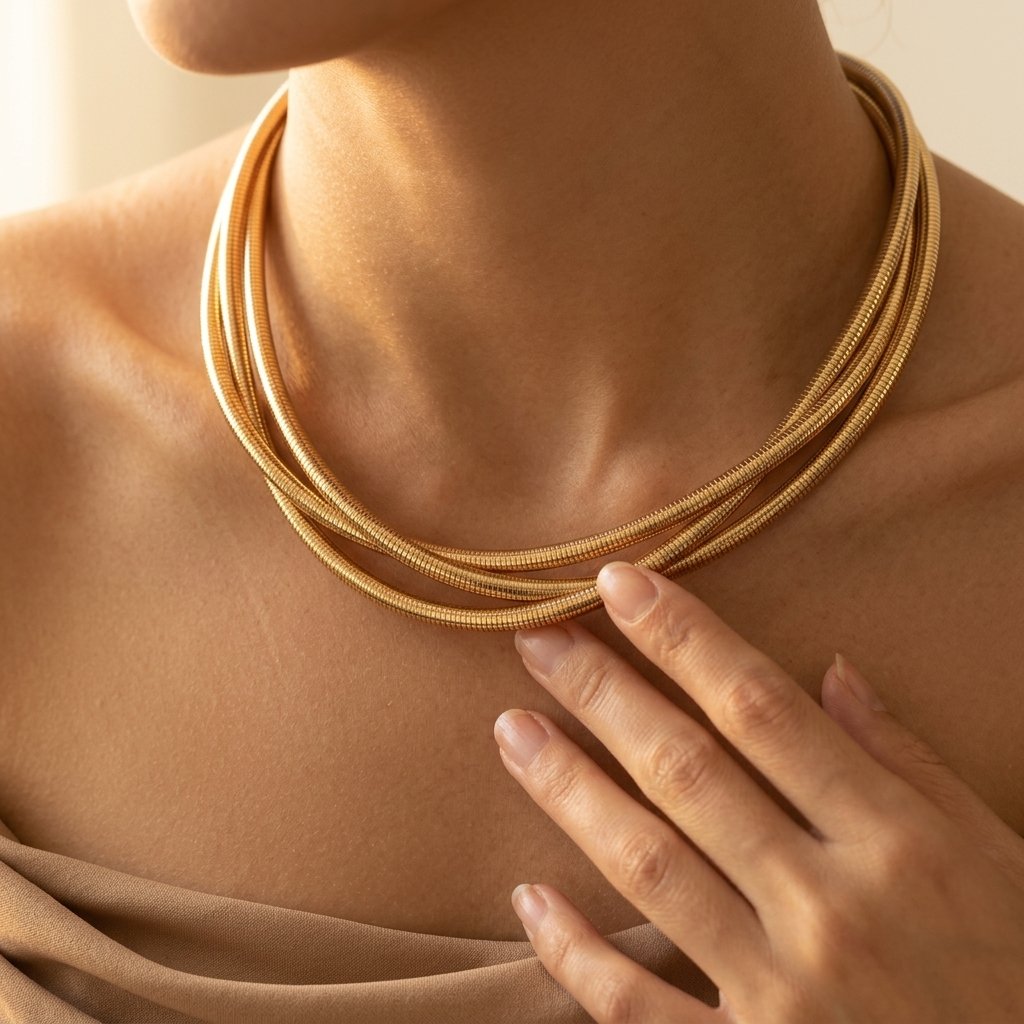 Layered Gold Silver Snake Chain Necklace