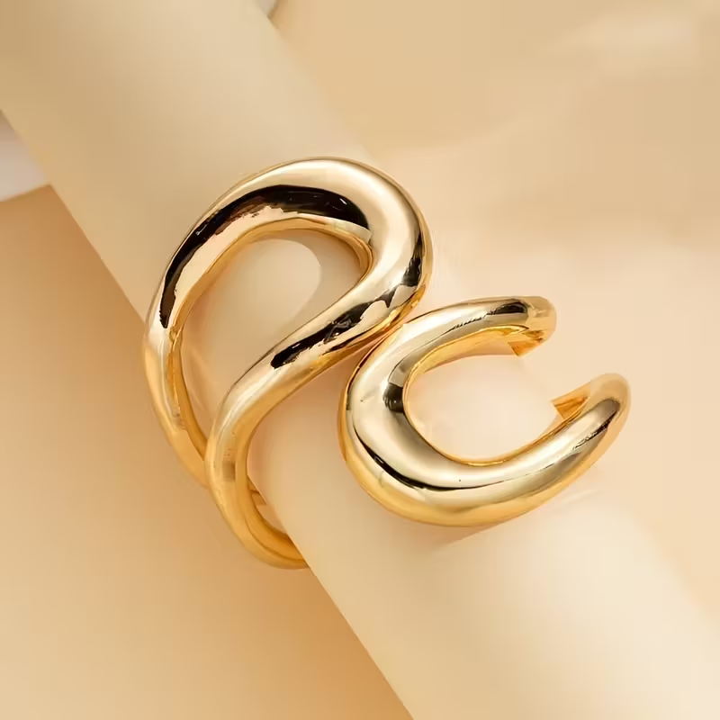 Minimal Golden Cuff Bracelet