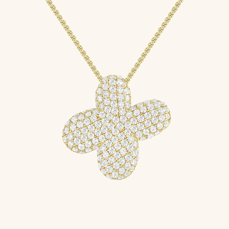 Pavé Diamond Bubble Initial Necklace
