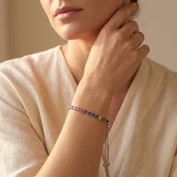 Rainbow Multicolor Crystal Adjustable Tennis Bracelet