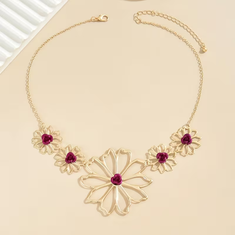 Ruby Petal Necklace