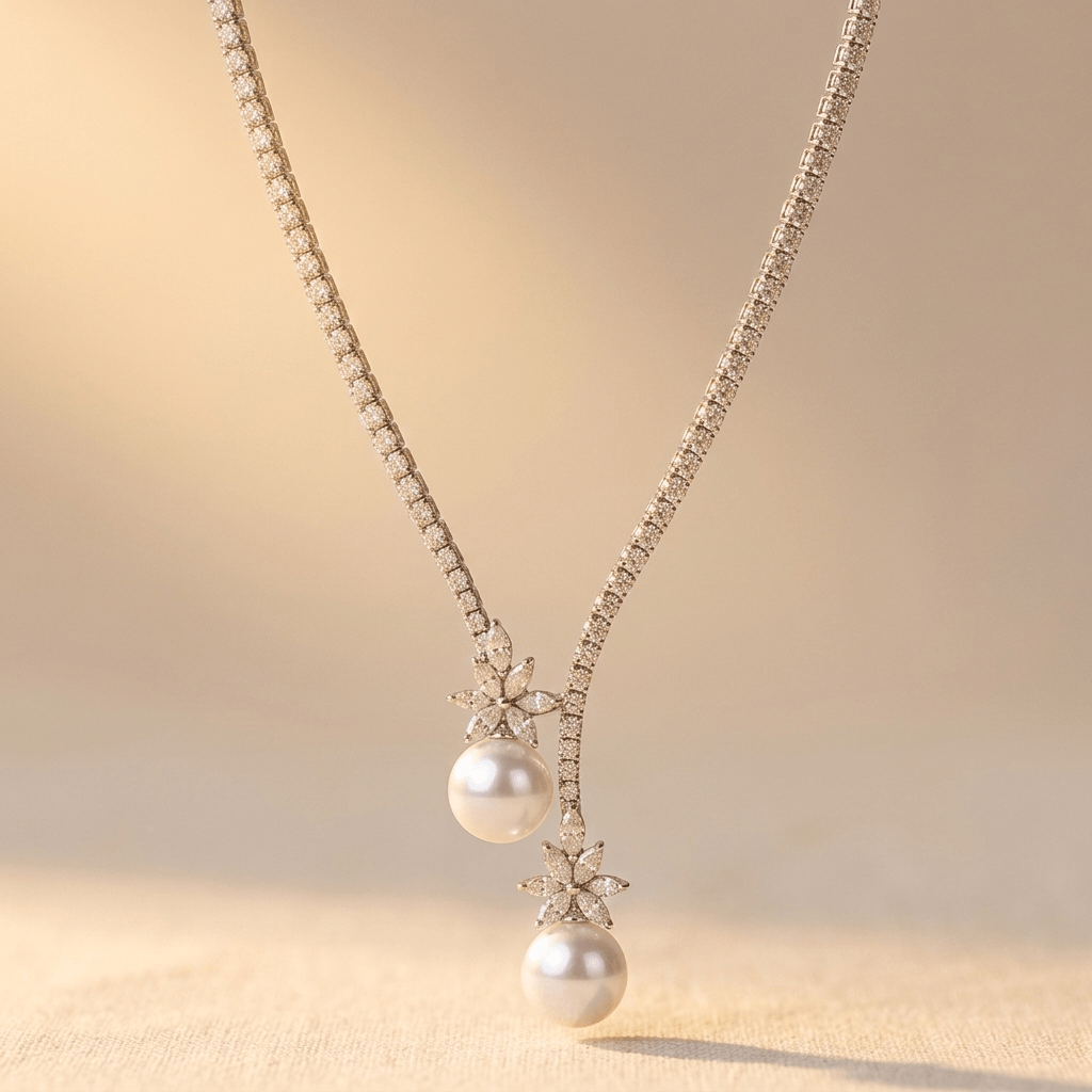 Elegant Sterling Silver Pearl Drop Necklace