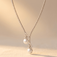 Elegant Sterling Silver Pearl Drop Necklace