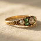 Vintage Gold Green Cubic Zirconia Ring