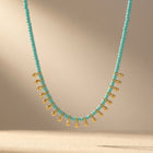 Boho Gold Turquoise Teardrop Beaded Necklace