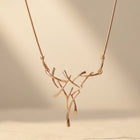 Boho Rose Gold Antler Branch Necklace