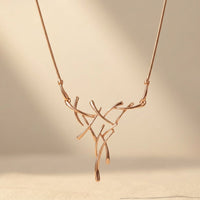 Boho Rose Gold Antler Branch Necklace