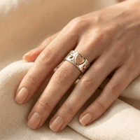 Vintage Bohemian Silver Gold Heart Ring