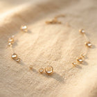 Minimalist Gold Bezel Crystal Station Bracelet