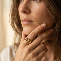 Modern Gold Twisted Band Round Ring