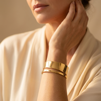 Gold Brushed Cuff Open Bracelet