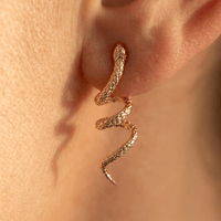 Twisted Gold Snake Stud Earrings