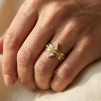 Gold Cubic Zirconia Pear Engagement Ring