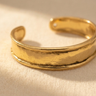 Gold Distressed Minimalist Open Cuff Bracelet