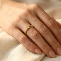 Gold Evil Eye Open Adjustable Ring
