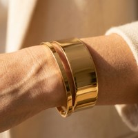 Gold Brushed Cuff Open Bracelet