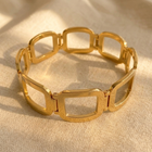 Gold Geometric Hollow Open Rectangle Bracelet