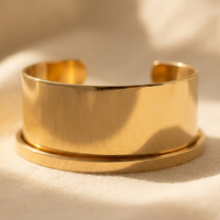 Gold Brushed Cuff Open Bracelet