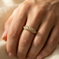 Vintage Gold Baguette Cubic Zirconia Ring