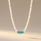 Vintage Gold Turquoise Beaded Necklace