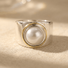 Vintage Silver Gold Pearl Statement Ring