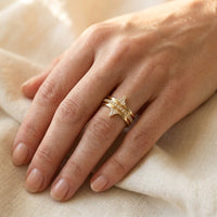 Gold Cubic Zirconia Pear Engagement Ring