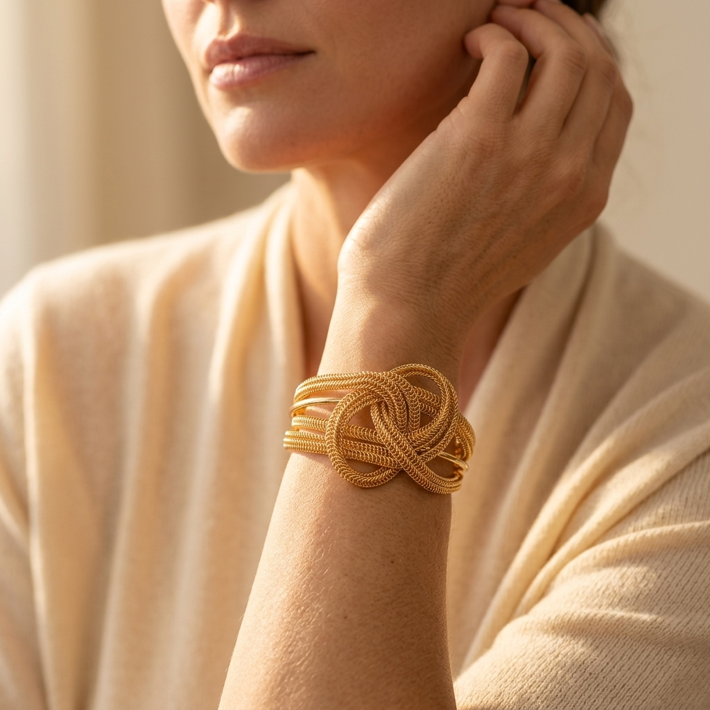 Gold Geometric Hollow Open Cuff Bracelet