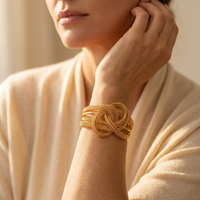 Gold Geometric Hollow Open Cuff Bracelet