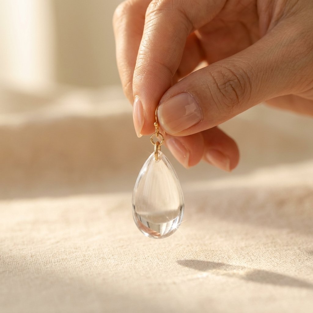Clear Crystal Teardrop Gold Wire Earrings