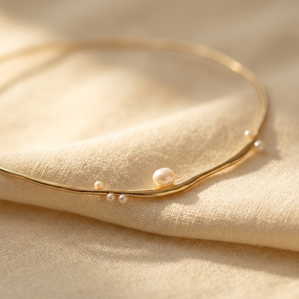 Minimalist Gold Pearl Pendant Necklace