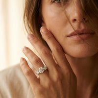 Silver Round Cubic Zirconia Three Stone Ring