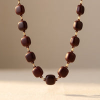 Retro Gold Chocolate Sphere Bead Necklace