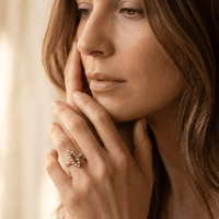 Vintage Gold Pearl Ruby Oval Ring