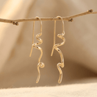 Artistic Twisted Gold Long Hanging Earrings