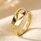 Modern Gold Twisted Band Round Ring