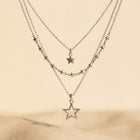 Celestial Silver Star Layered Necklace