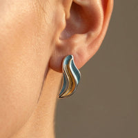 Vintage Gold Turquoise Wave Jewelry Set