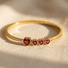 Gold Ruby Heart Filigree Bangle Bracelet