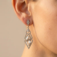 Sparkling Drop Earrings With Inlaid Stones