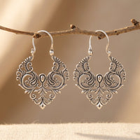 Vintage Silver Filigree Scroll Earrings