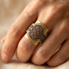 Vintage Gold Filigree Floral Cutout Ring