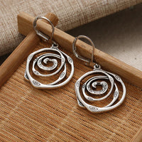 Sculptural Spiral Sterling Silver Drop Earrings