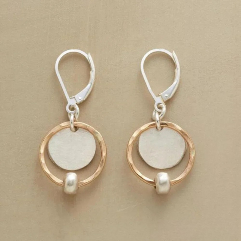 Stylish Gold & Silver Pearl Earrings