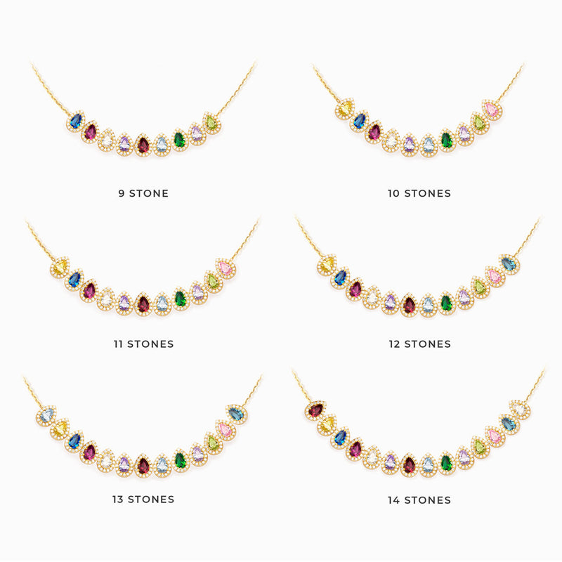 Tears of Joy Teardrop Family Birthstone Necklace