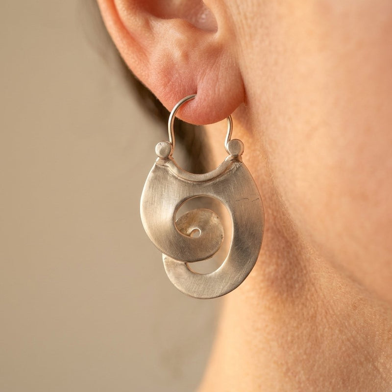 Vintage Irregular Silver Earrings