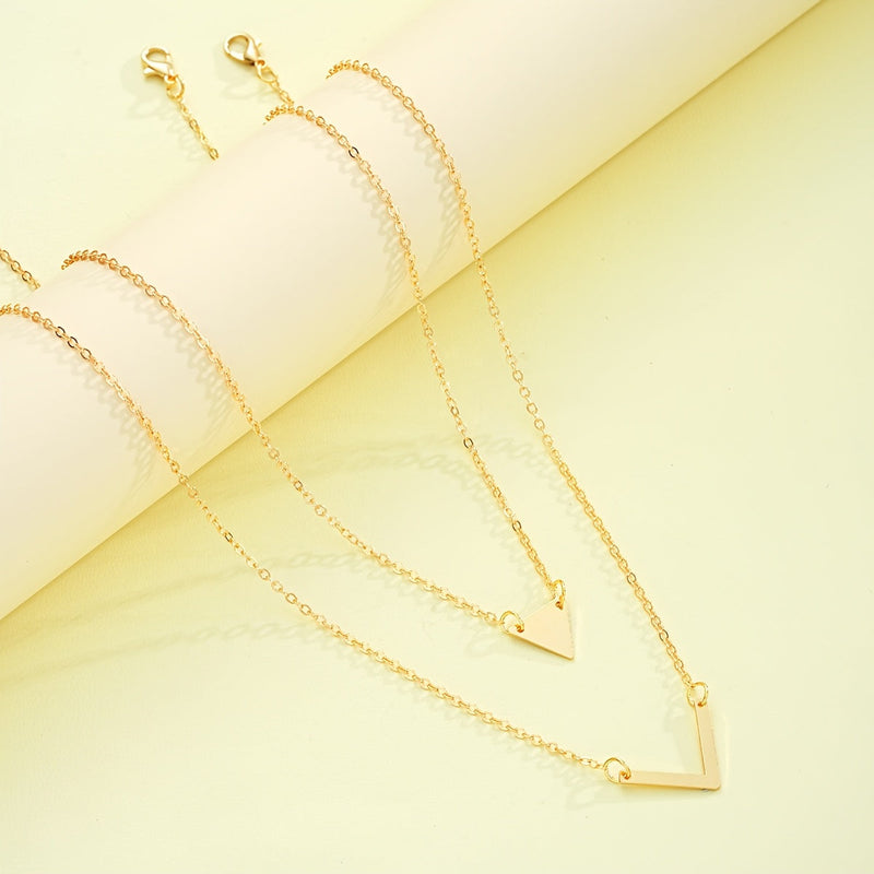 V-Shaped Triangle Chain Bracelet Set