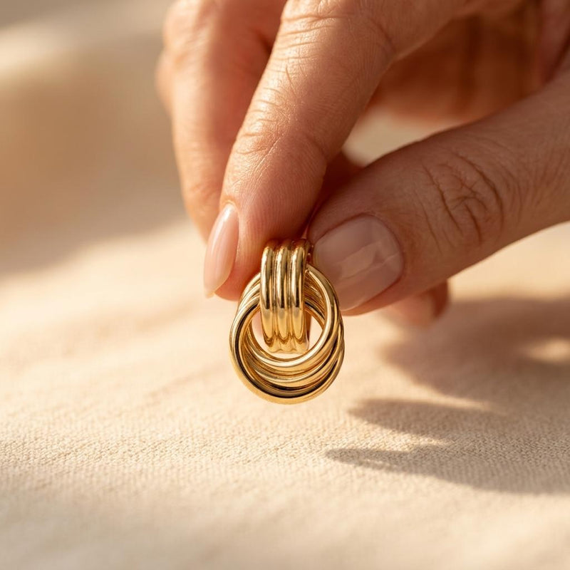 Vintage Boho Alloy Knotted Stud Earrings