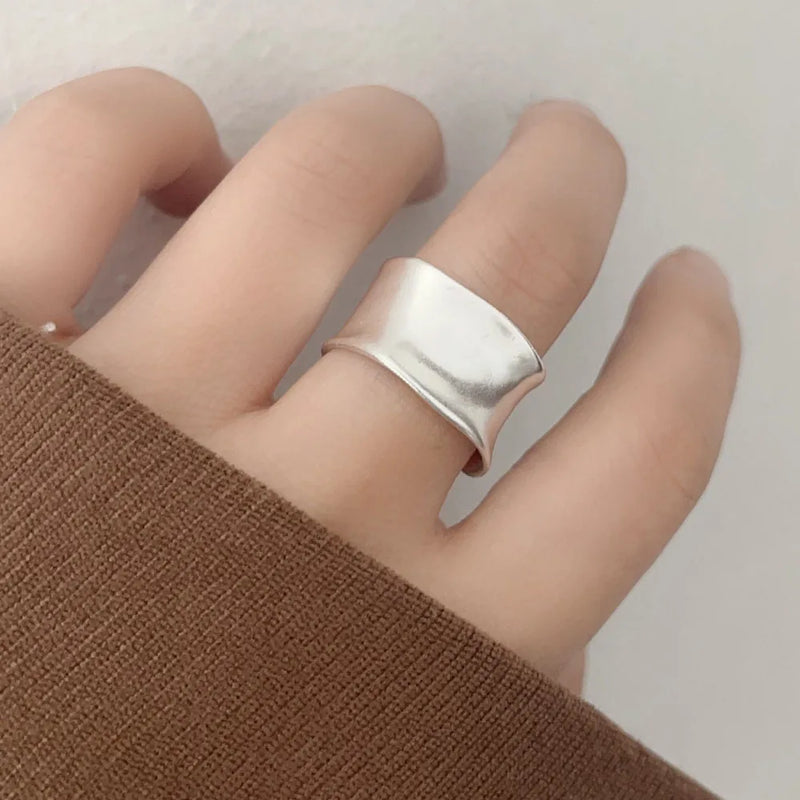 Vintage Gold and Silver Wide Flat Adjustable Ring